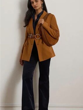 NWT Lauren Ralph Lauren High Rise Corduroy Flare Pants - Navy